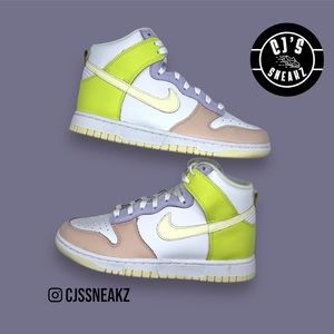 Women’s Nike Dunk High ‘Lemon Twist’ Size 8.5 Brand New